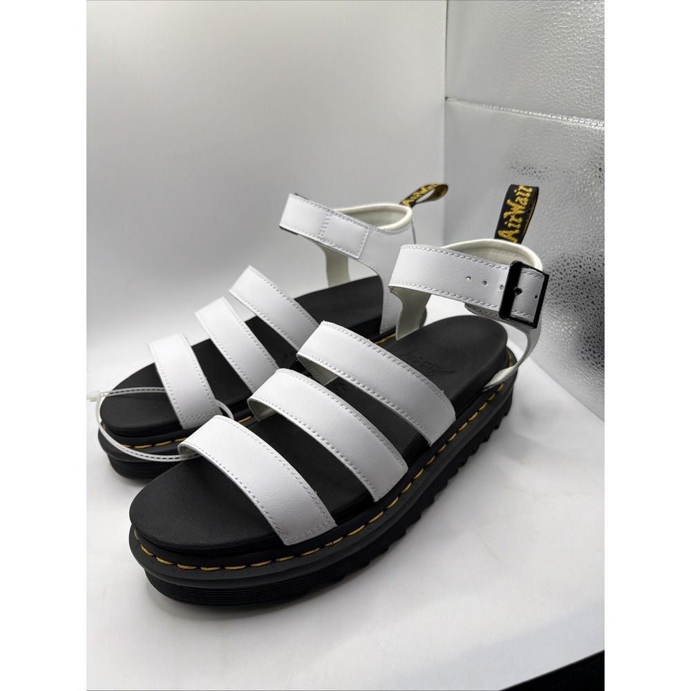 Dr Martens Blaire Platform Sandals White Strappy Gladiator Sz 10 Leather NWOB